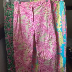 Lilly Pulitzer size 6 pink bathing beauty capri pants - lined